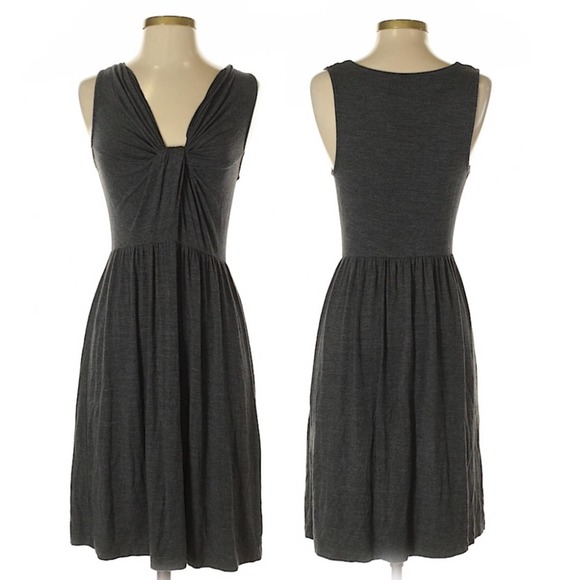J. Crew Dresses & Skirts - J. Crew Twisted Knot V Neck Dress, Charcoal, Size Small